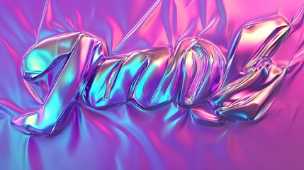 Abstract Holographic Design in Pink and Blue