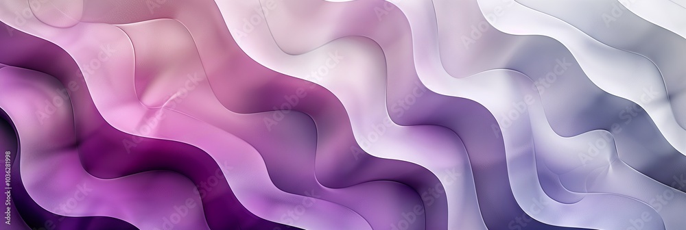 Poster a background of overlapping squares in shades of purple and white, creating an abstract pattern with