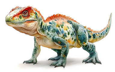 Obraz premium Dynamic Vintage Watercolor Carnotaurus Illustration