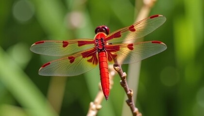  Vivid dragonfly in natures embrace