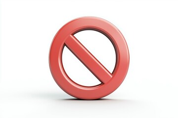 A red prohibition sign stands against a white background, symbolizing restrictions or regulations clearly and boldly