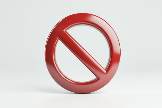 Red prohibition symbol displayed against a minimalistic background conveying a sense of restriction