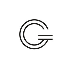 Logo letter G judge line stroke unique design with blank background