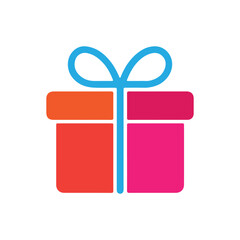 Gift box icon vector art illustration on white background