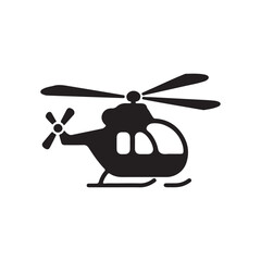 Black Helicopter vector art illustration on white background