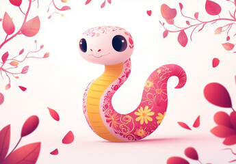 Fototapeta premium Snake in the flowers