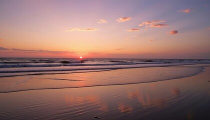 Obraz premium Sunset on the beach a serene end to the day