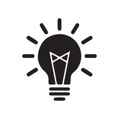 Black Bulb icon vector art illustration on white background