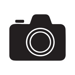 Black Camera icon vector art illustration on white background