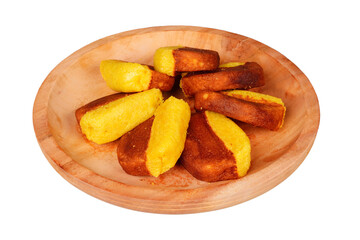 Kue pukis on a wooden plate isolated transparent