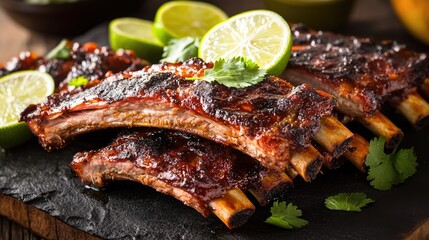 Succulent BBQ Ribs with Fresh Lime and Herbs