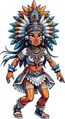 illustration of inland tribes dancing for joy