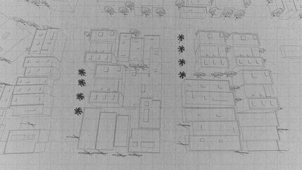 Technical drawing on a gradient background.Mechanical Engineering drawing
