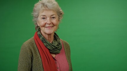 An older woman smiling gently conveying warmth and approachability.