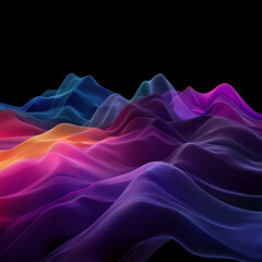 Obraz premium Abstract digital landscape in 3D