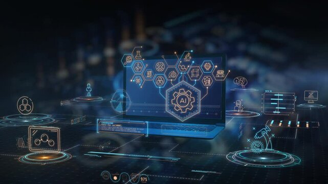 Animated infographics about the use of artificial intelligence in science