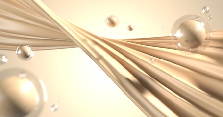 Collagen Serum Molecules Skincare Product Display Background 3D Illustration