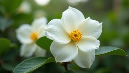  Elegance in bloom  A pristine white flower in its natural glory