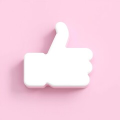 3D social like icon image, solid background.