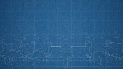 Technical drawing on a gradient background.Mechanical Engineering drawing