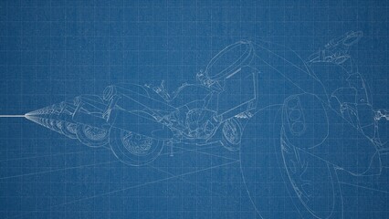 Technical drawing on a gradient background.Mechanical Engineering drawing