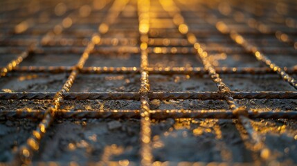 Obraz premium Concrete Reinforced with Fibers: Mixing fibers like steel, glass, or synthetic into concrete enhances its tensile strength and durability, making it ideal for construction. 