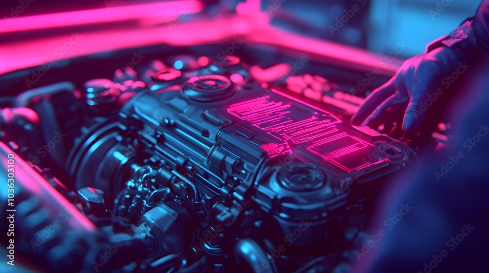Poster robot mechanics using advanced augmented reality technology and holographic schematics to precisely 