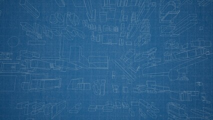 Technical drawing on a gradient background.Mechanical Engineering drawing