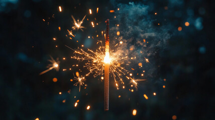 Celebrating New Year's Eve with sparkling fireworks during a festive midnight countdown