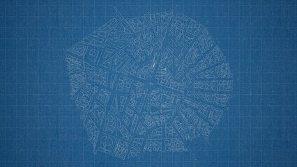Technical drawing on a gradient background.Mechanical Engineering drawing