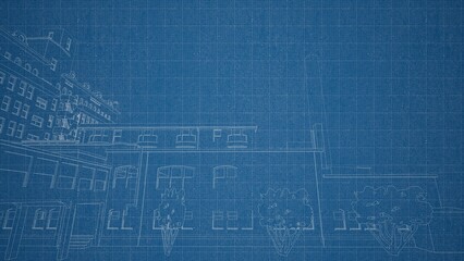 Technical drawing on a gradient background.Mechanical Engineering drawing