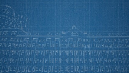 Technical drawing on a gradient background.Mechanical Engineering drawing