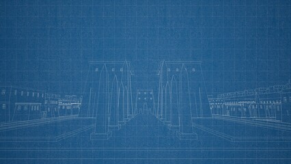 Technical drawing on a gradient background.Mechanical Engineering drawing
