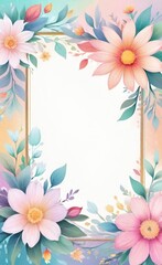 Obraz premium frame with flowers