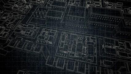 Technical drawing on a gradient background.Mechanical Engineering drawing