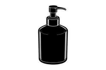 a bottle with a dispenser silhouette vector