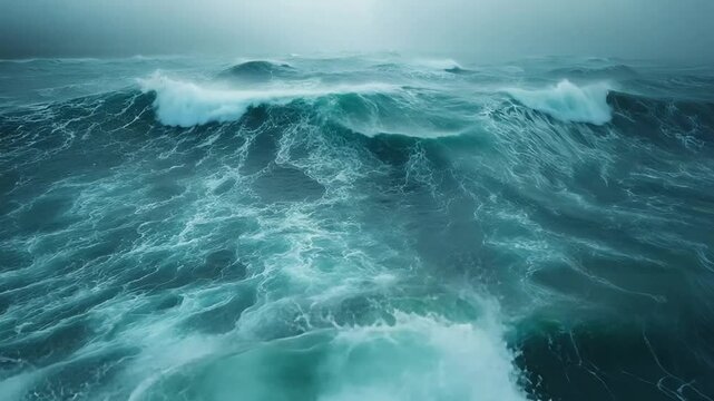 Ocean Waves in Storm footage