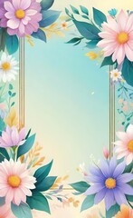 Obraz premium frame with flowers