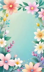 Obraz premium frame with flowers