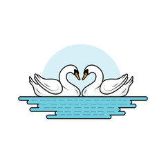 swan, vector, illustration, bird