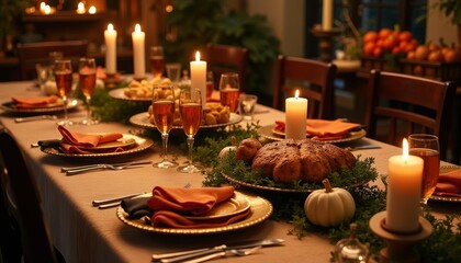 Fototapeta premium Elegant table setting for a festive gathering
