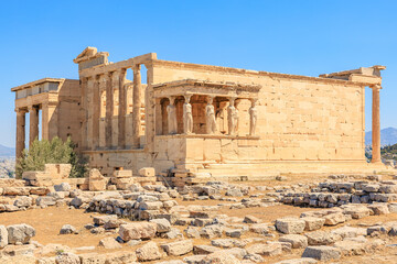 Fototapeta premium The building is old and has a lot of stone, Acropolis in Athens