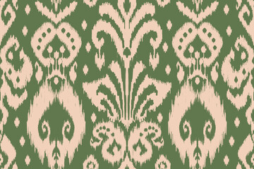 Ikat paisley embroidery on the fabric in Indonesia,India and asian countries.geometric ethnic oriental seamless pattern.Aztec style. illustration.design for texture,fabric,clothing,wrapping,carpet