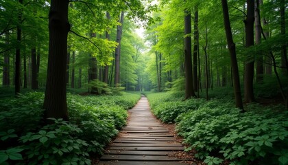 Fototapeta premium Exploring the serene forest path