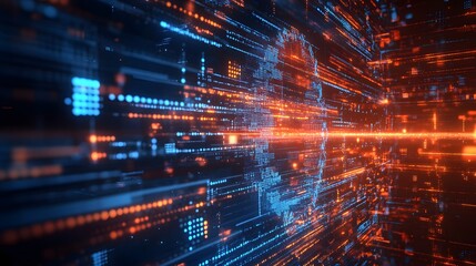 Obraz premium Glowing Digital Scheme Abstract Background. 3D illustration. 