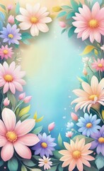 Fototapeta premium frame of flowers