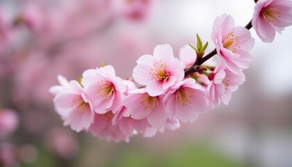  Blossoming beauty  A closeup of delicate pink flowers