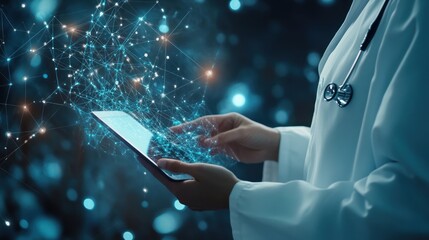 Doctor using technology