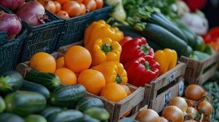 Vibrant Produce Display at a Local Market