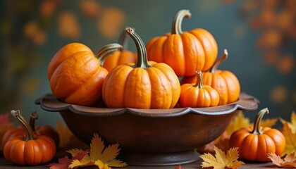  Autumn harvest in a rustic bowl